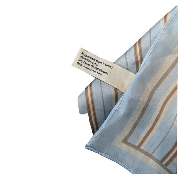 Cleobella Blue Striped Sky Lightweight Vegan Silky Scarf One Size - Picture 6 of 7